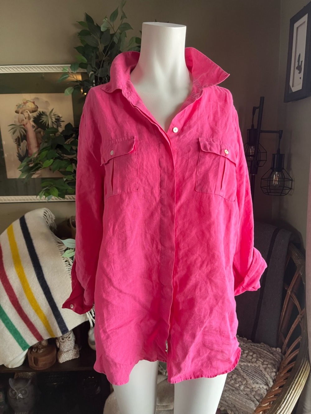 Tommy Bahama Pink Linen Shirt
